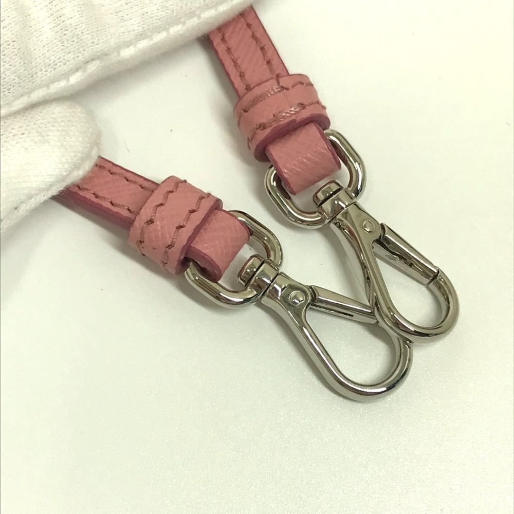 PRADA 1NF674 logo Bag Cluch Bag Shoulder Bag PETALO 1 pink - Picture 13 of 16